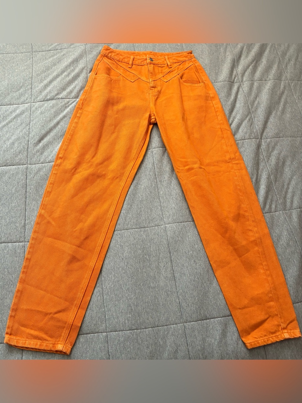 Vintage Orange Straight-Leg High Waisted Jeans